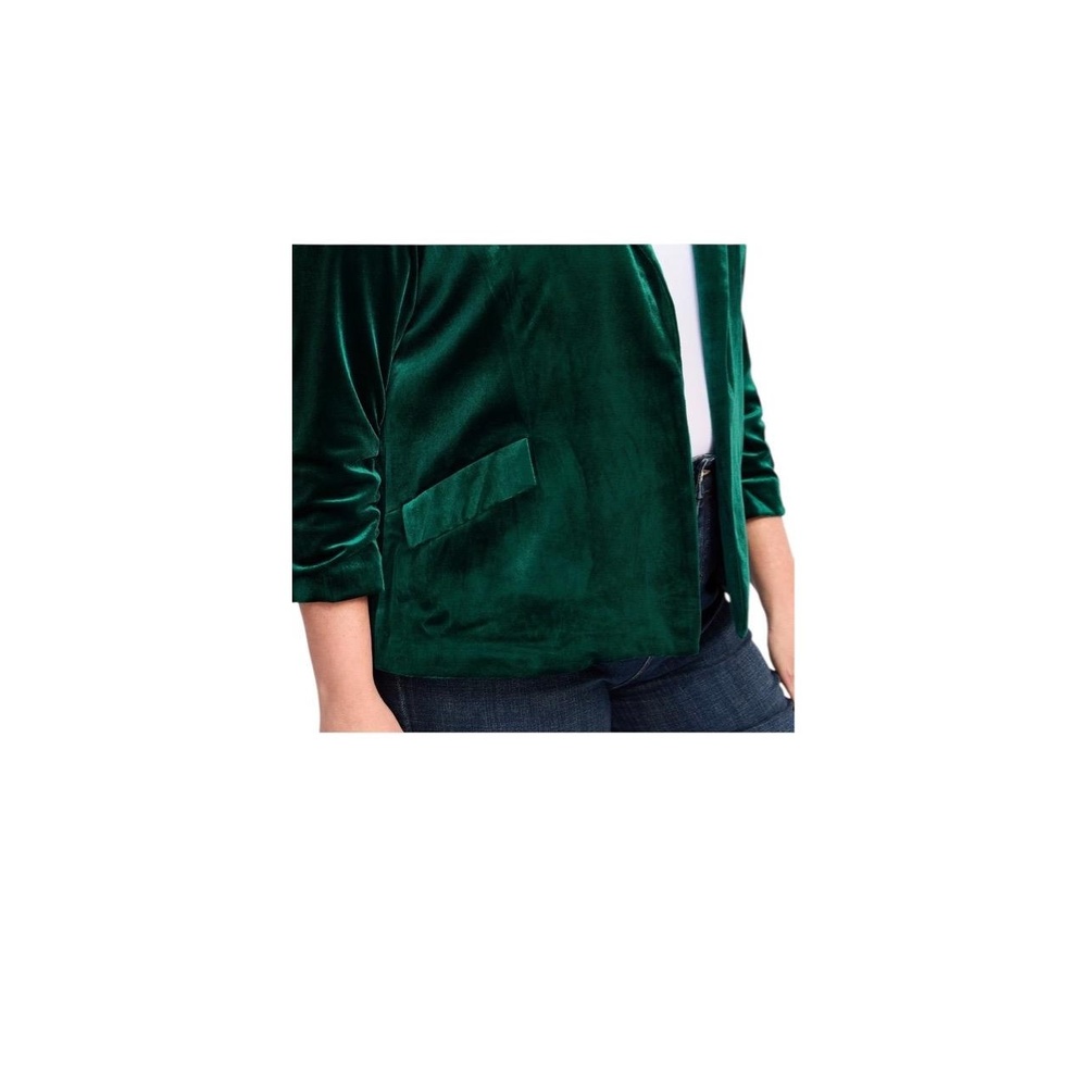 Skies Are Blue Green Velvet Blazer - Picture 4 of 10